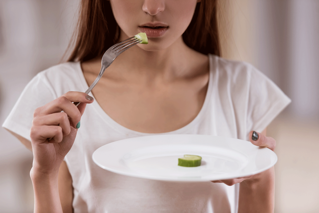 Woman who needs self-help for eating disorders