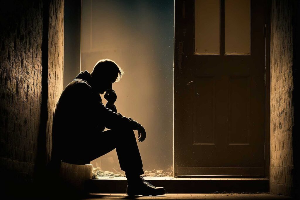 Silhouette of man in despair wondering why is heroin addiction so hard to overcome