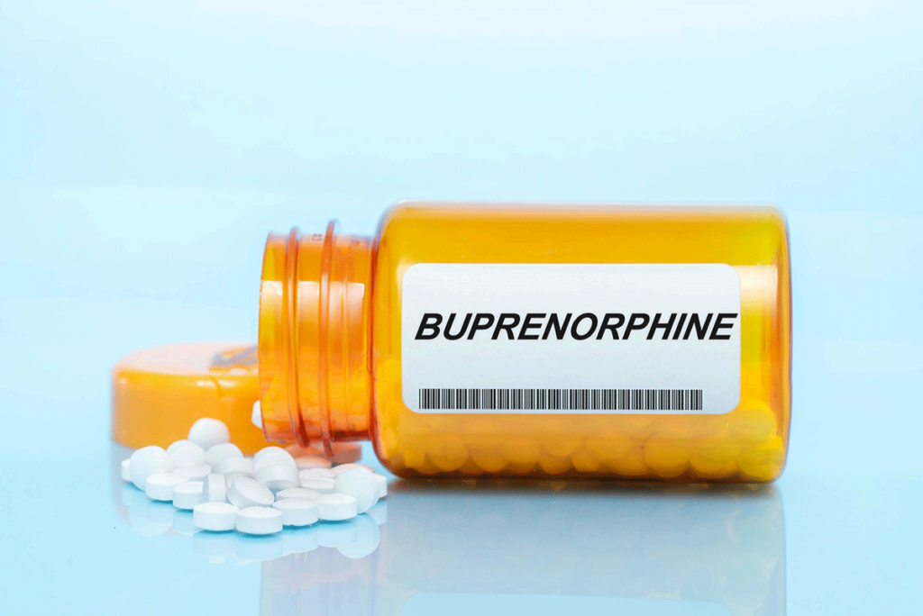 Prescription bottom of buprenorphine that does not list buprenorphine's long-term side effects