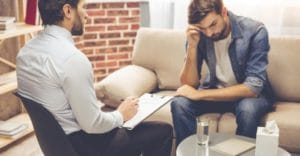 This man is seeking treatment through a dialectical behavior therapy program.