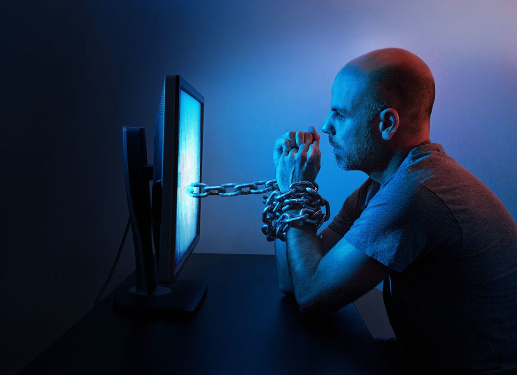 man chained to his computer screen because of pornography wonders am i a sex addict