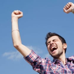 a man celebrating life after addiction