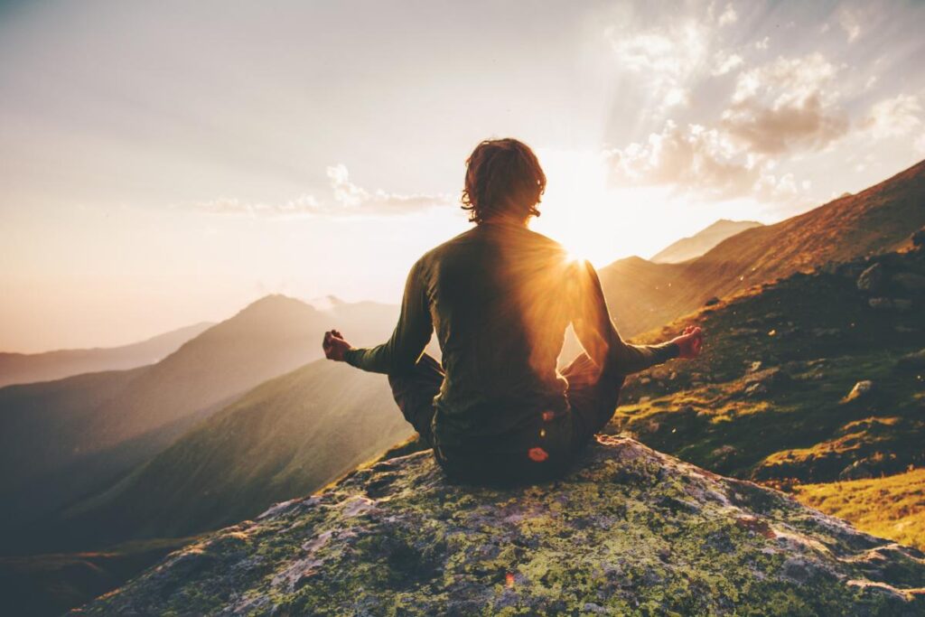 Man on mountaintop considers stress awareness month