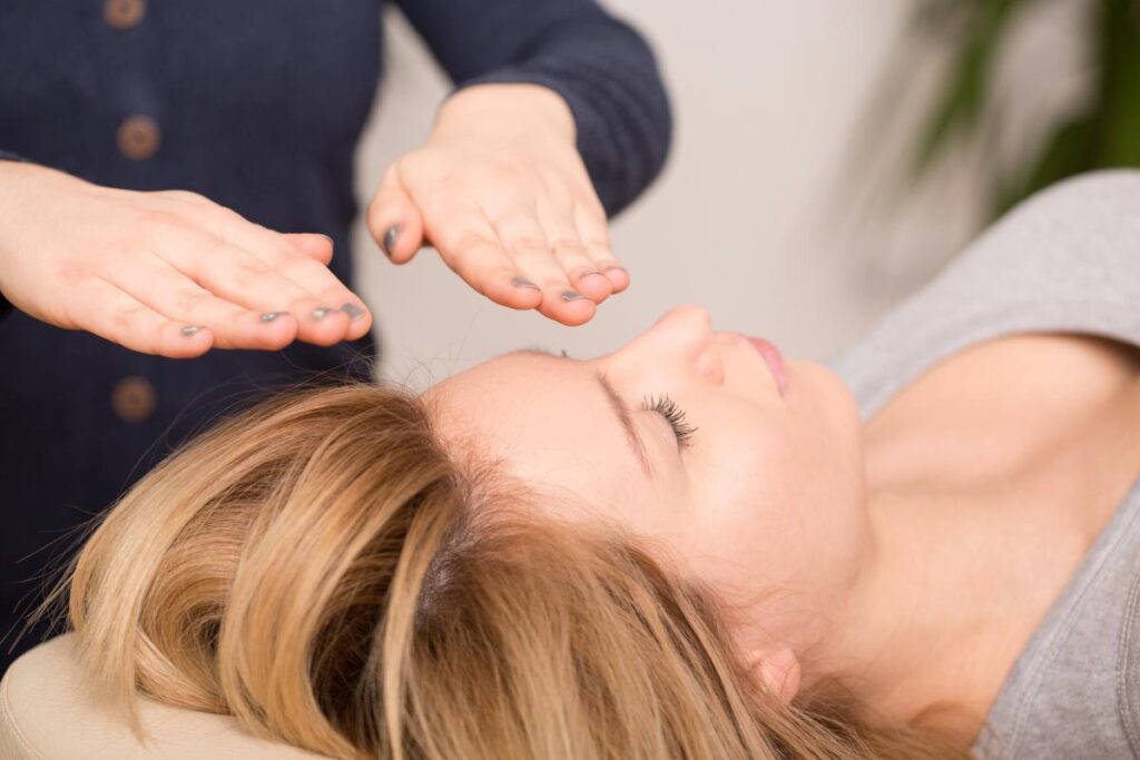 woman experiencing holistic therapies