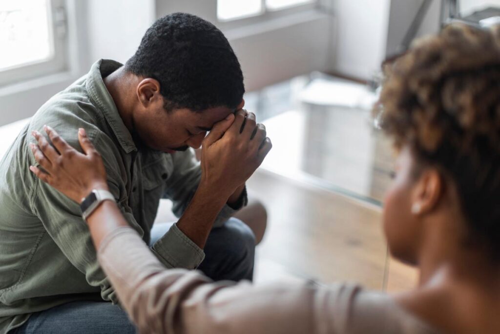 Young man displaying signs of addiction