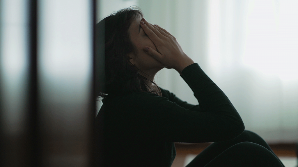 A person failing at overcoming depression