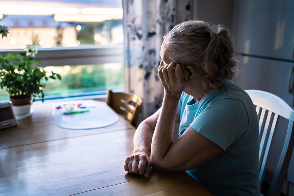 A woman thinking about ADHD and depression